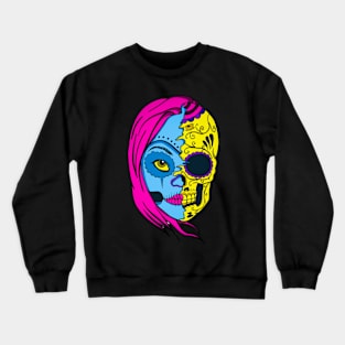 Sugar skull with girl Crewneck Sweatshirt